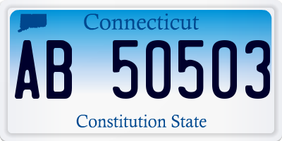 CT license plate AB50503