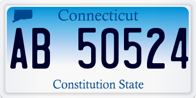 CT license plate AB50524