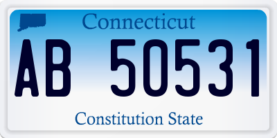 CT license plate AB50531