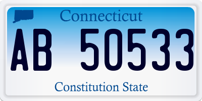 CT license plate AB50533