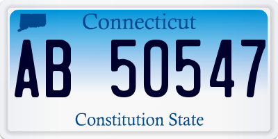 CT license plate AB50547