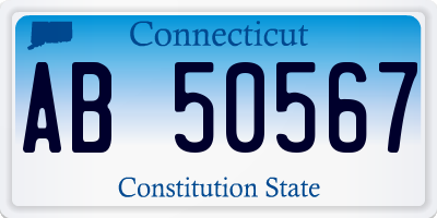 CT license plate AB50567