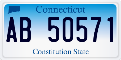 CT license plate AB50571