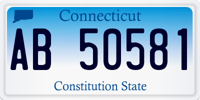 CT license plate AB50581