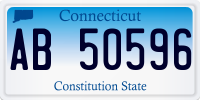 CT license plate AB50596