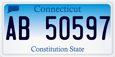 CT license plate AB50597