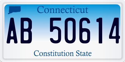 CT license plate AB50614