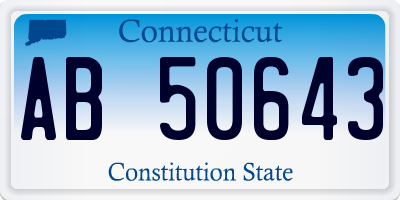 CT license plate AB50643