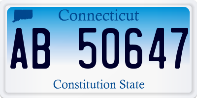 CT license plate AB50647