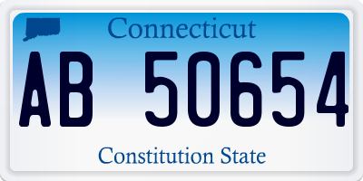 CT license plate AB50654