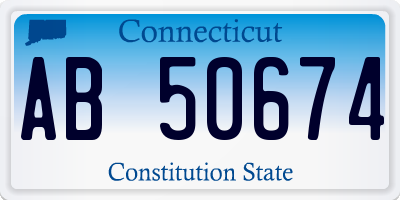 CT license plate AB50674