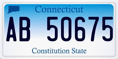 CT license plate AB50675