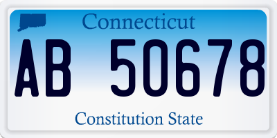 CT license plate AB50678