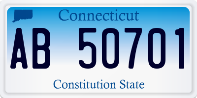 CT license plate AB50701