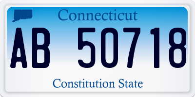 CT license plate AB50718