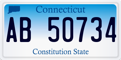 CT license plate AB50734