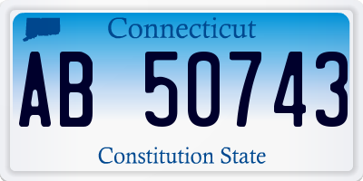 CT license plate AB50743