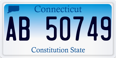 CT license plate AB50749