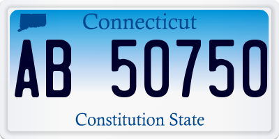 CT license plate AB50750