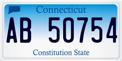 CT license plate AB50754