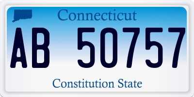 CT license plate AB50757