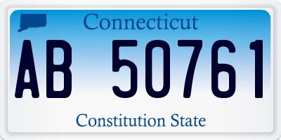 CT license plate AB50761