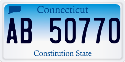 CT license plate AB50770