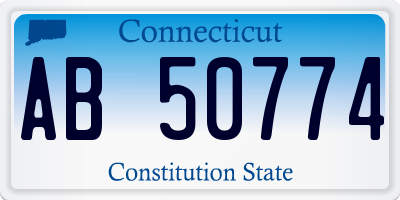 CT license plate AB50774