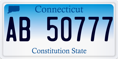 CT license plate AB50777