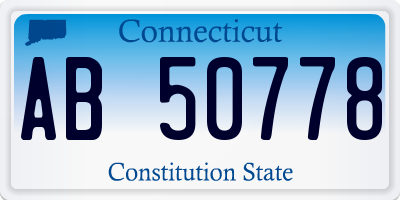 CT license plate AB50778