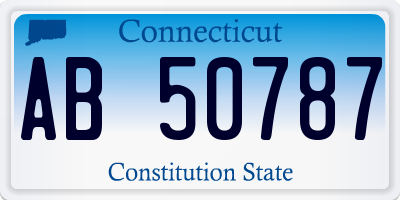 CT license plate AB50787