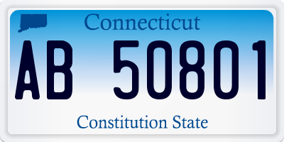CT license plate AB50801