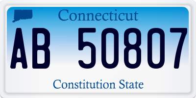 CT license plate AB50807