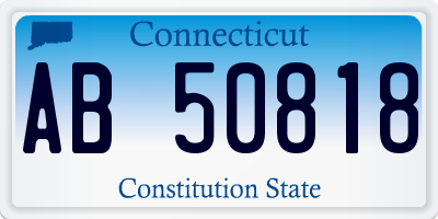 CT license plate AB50818