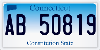 CT license plate AB50819