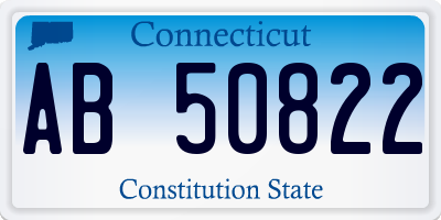 CT license plate AB50822