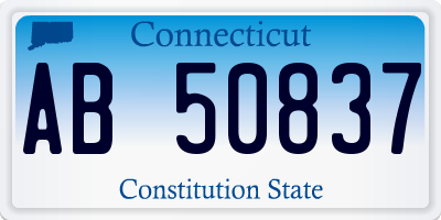 CT license plate AB50837