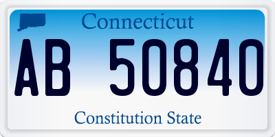 CT license plate AB50840