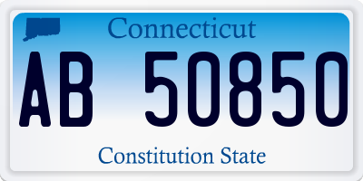 CT license plate AB50850