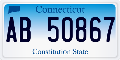 CT license plate AB50867