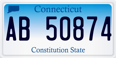 CT license plate AB50874