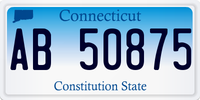 CT license plate AB50875