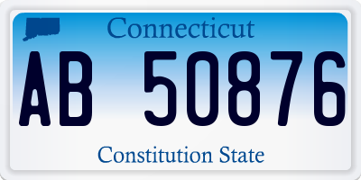 CT license plate AB50876