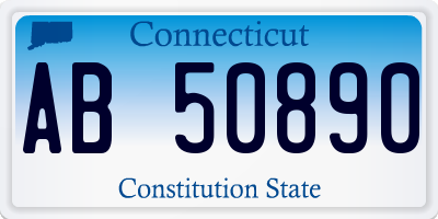 CT license plate AB50890