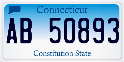 CT license plate AB50893