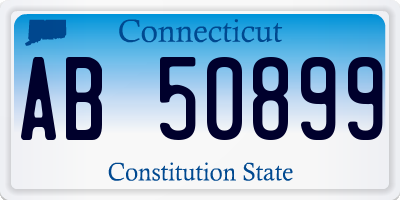 CT license plate AB50899