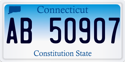 CT license plate AB50907