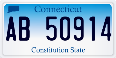 CT license plate AB50914