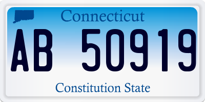 CT license plate AB50919