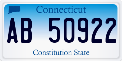 CT license plate AB50922